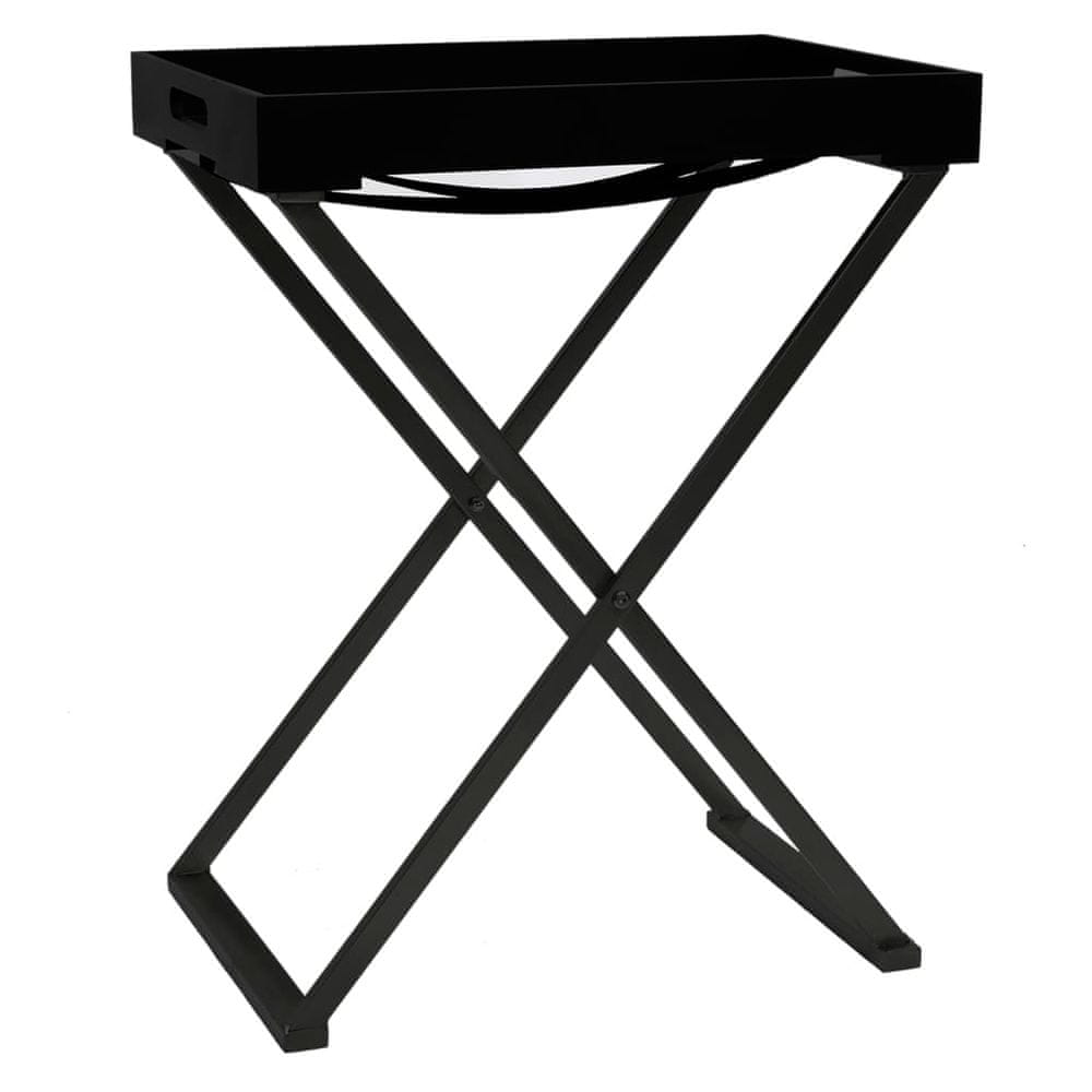 Vidaxl Skladací stôl čierny 48x34x61 cm MDF